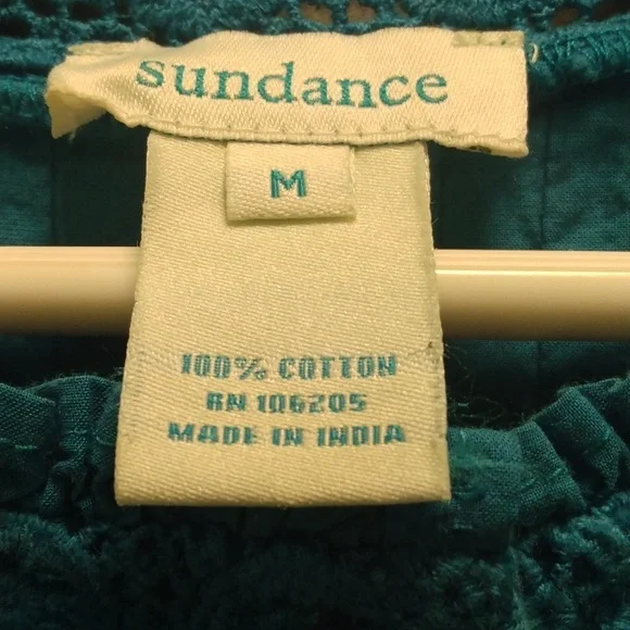 Sundance Teal Eyelet Blouse - Picture 3 of 6